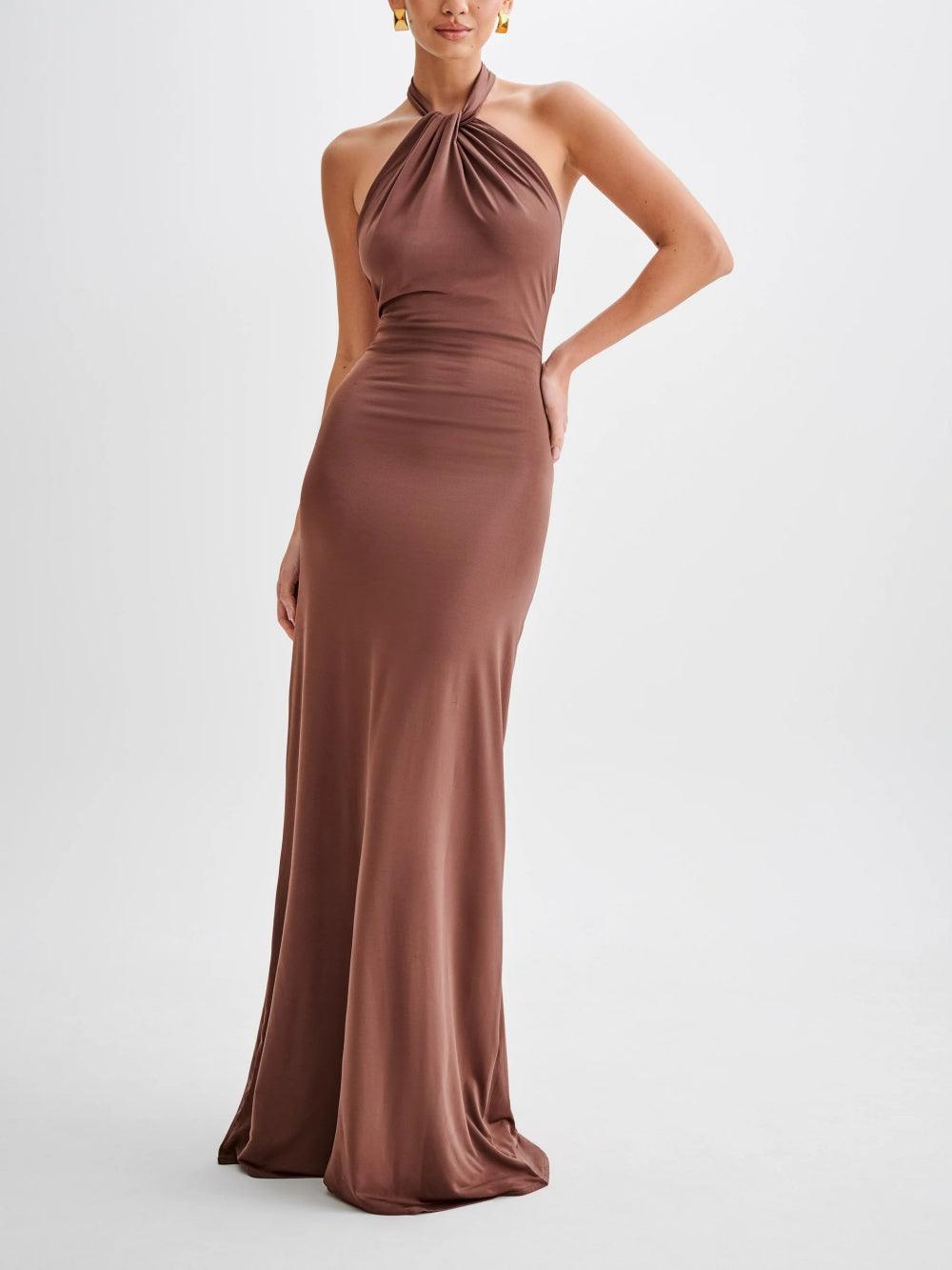 Aurelia™ | Sculpted Elegance Halter Gown