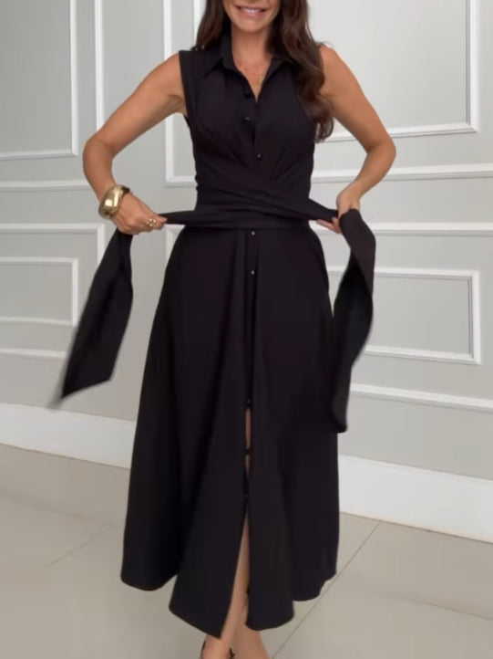 Isolde™ | Enchanté Wrap-Collar Midi Dress