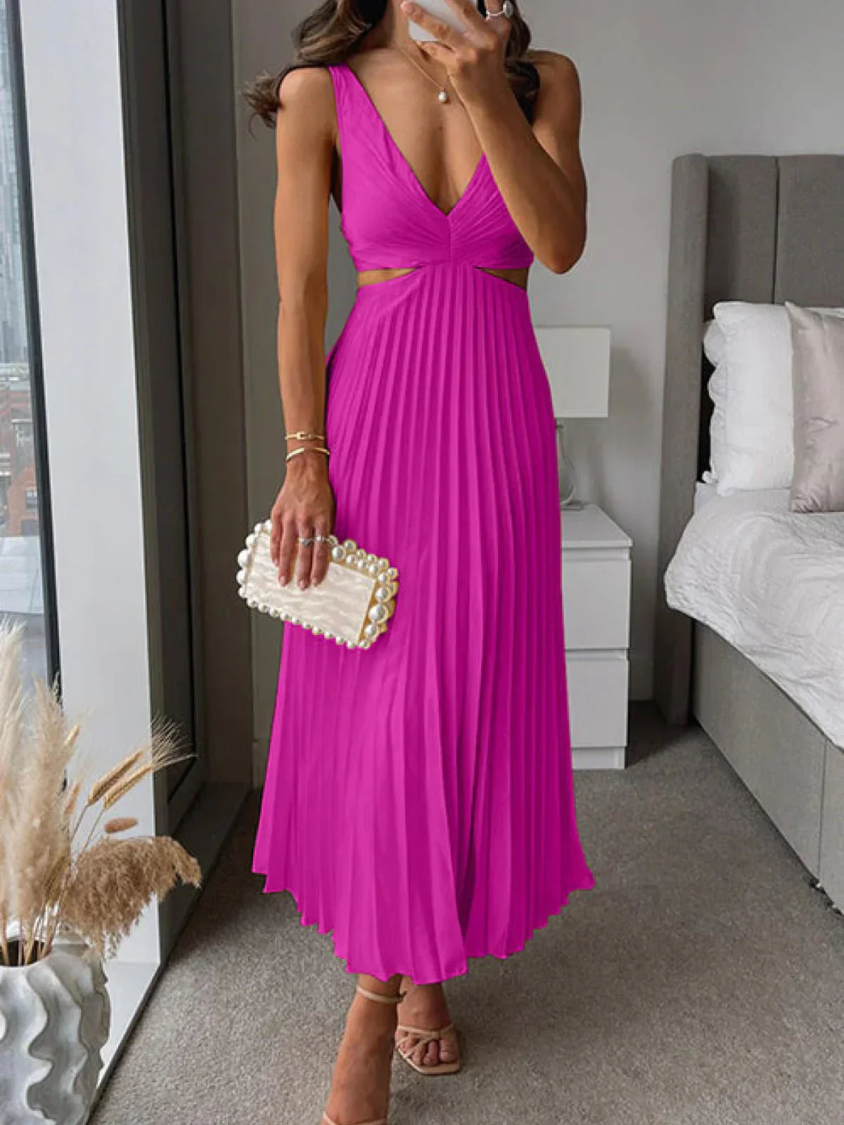 Selene™ | Cutout Waist Loose Midi Dress