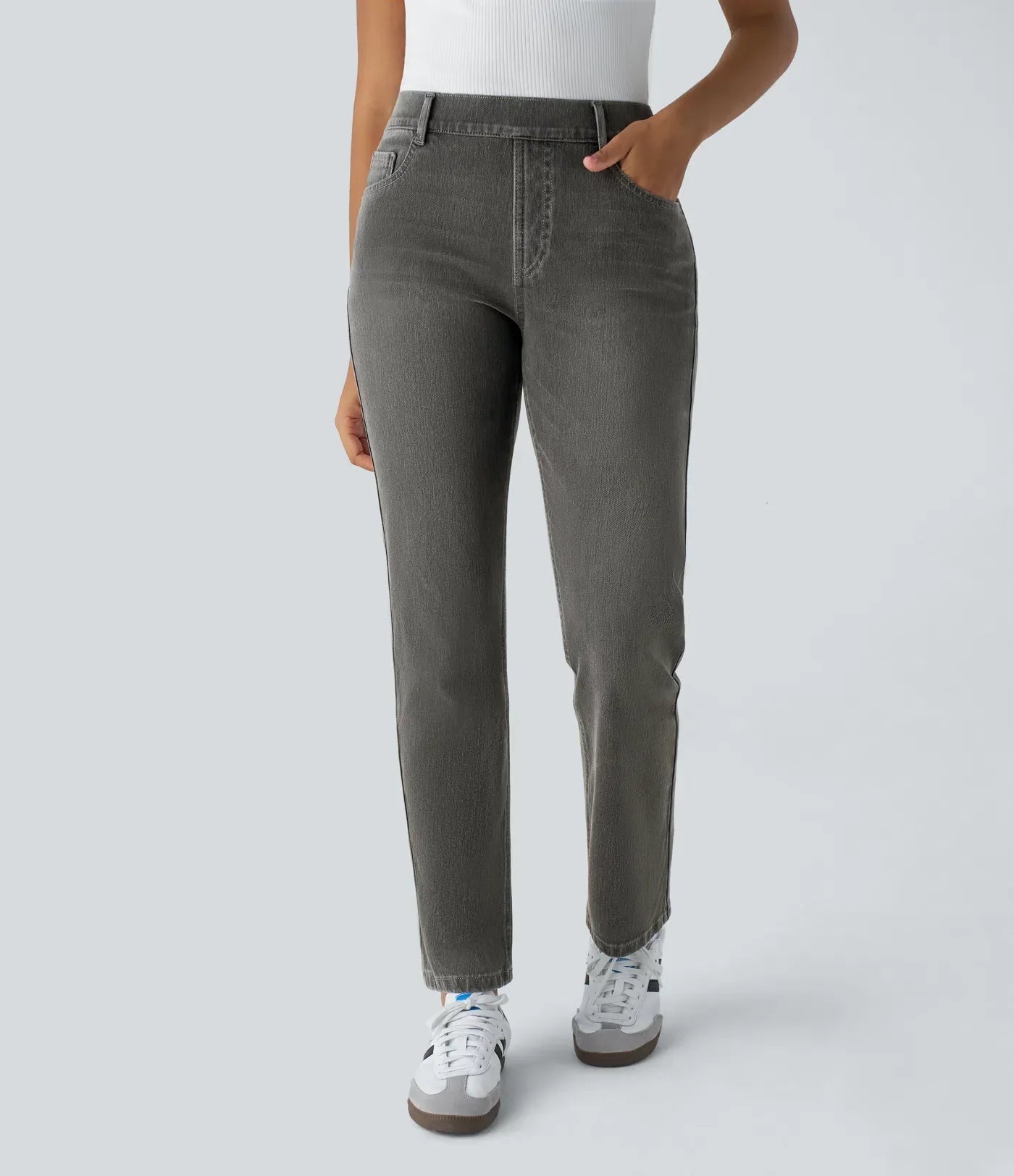 Anna | Elastische broek met hoge taille