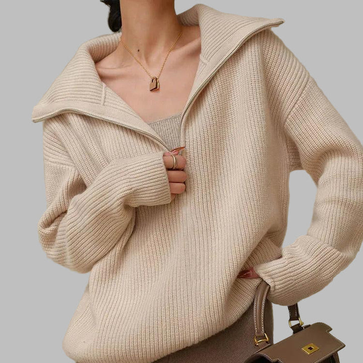 Ava | Zipper Front Casual Sweater