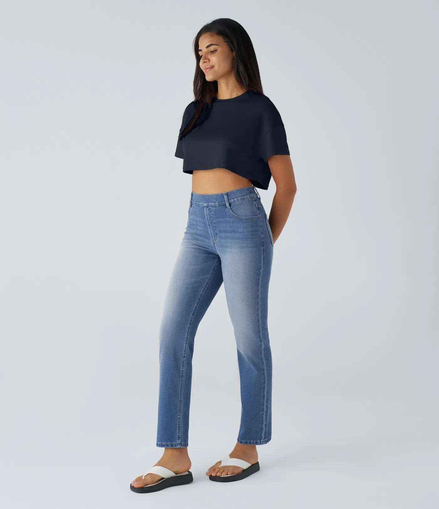 Anna | Elastische broek met hoge taille