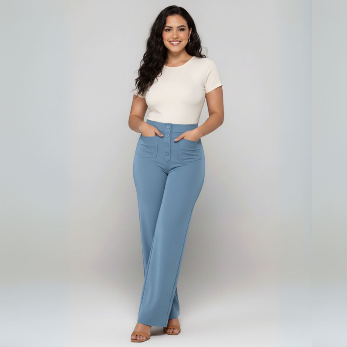 Elsa | Elastische broek met hoge taille