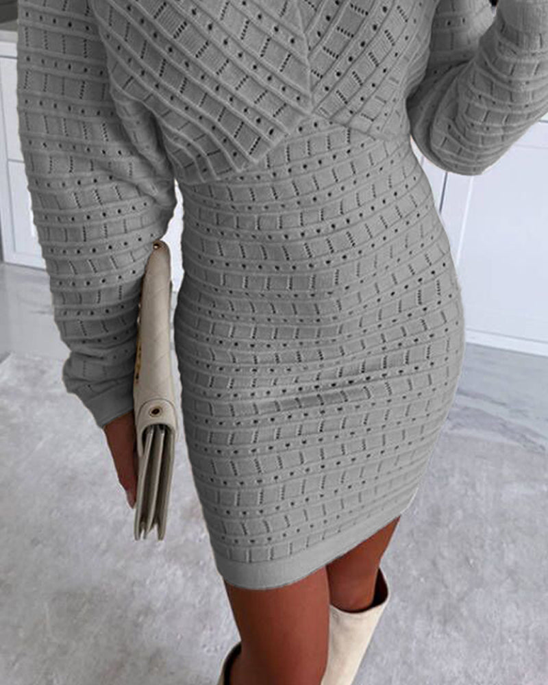 V-Neck Knit Dress