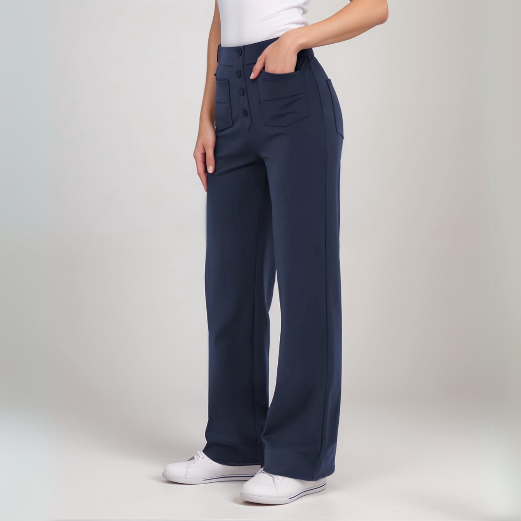 Elsa | Elastische broek met hoge taille