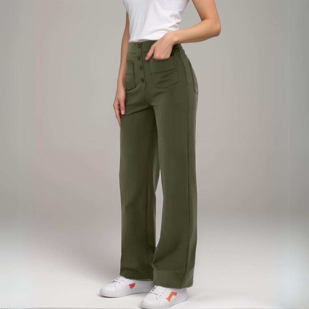 Elsa | Elastische broek met hoge taille