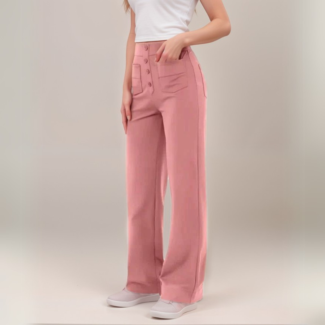 Elsa | Elastische broek met hoge taille