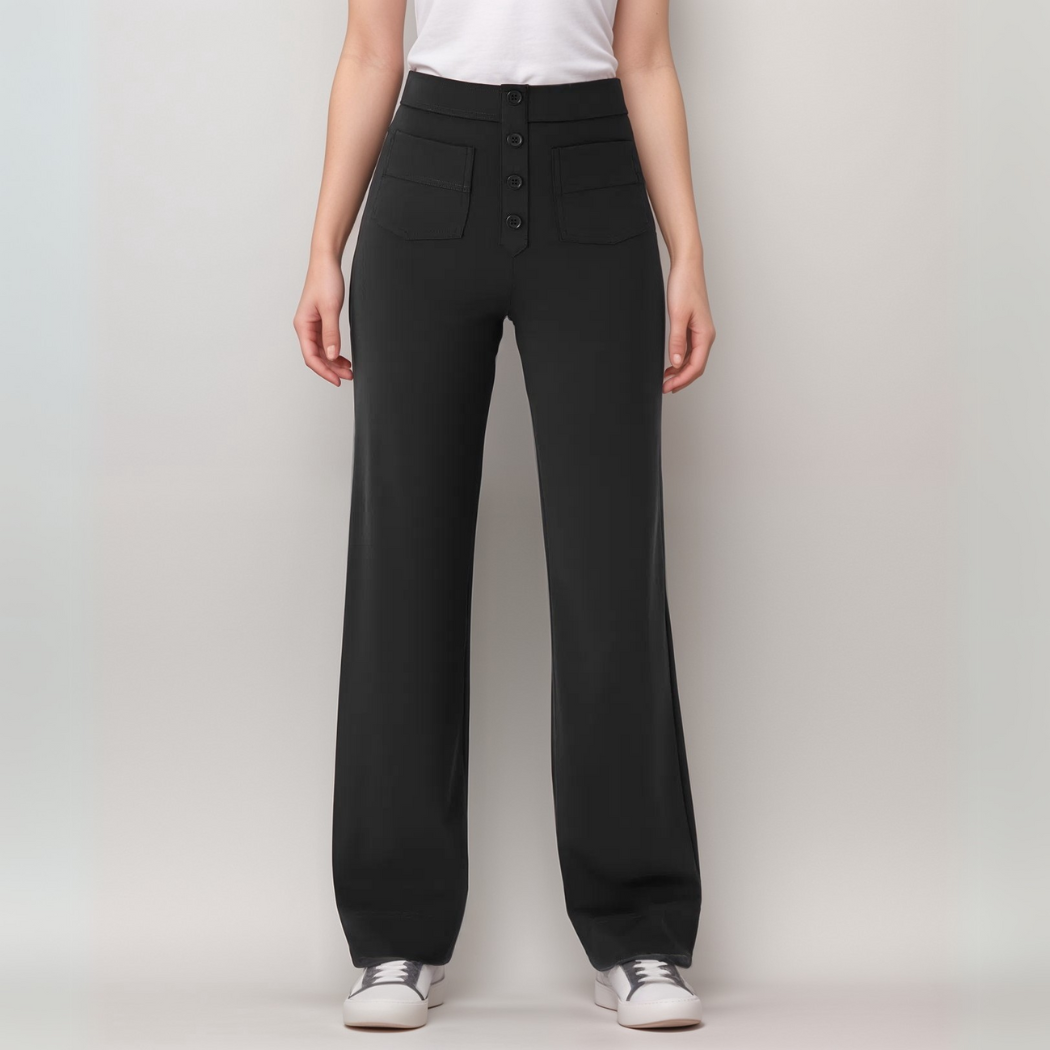 Elsa | Elastische broek met hoge taille
