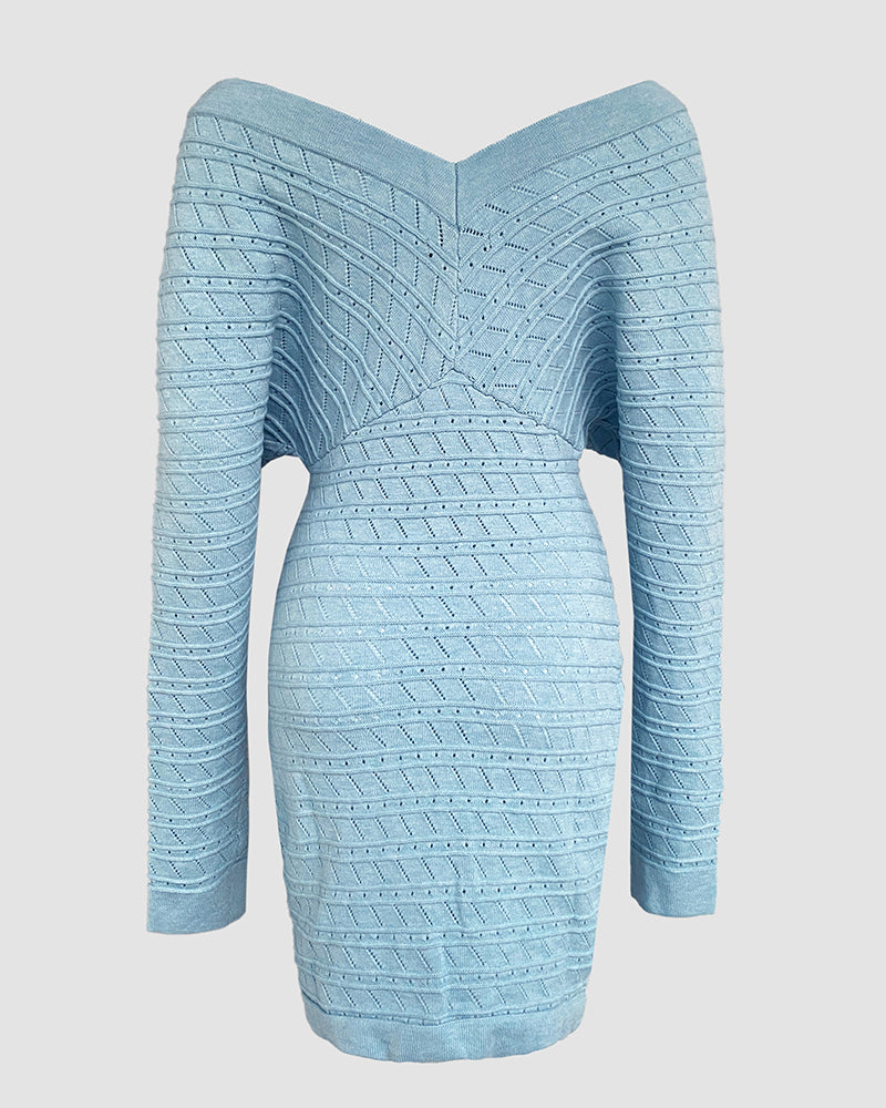 V-Neck Knit Dress