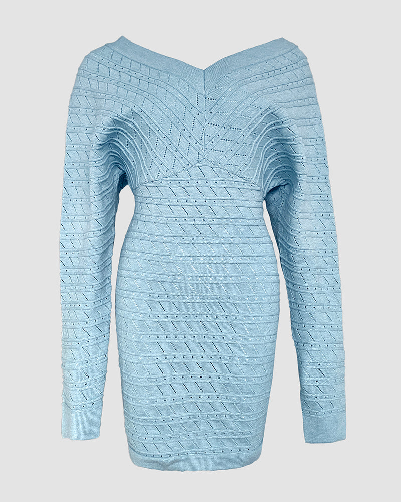V-Neck Knit Dress