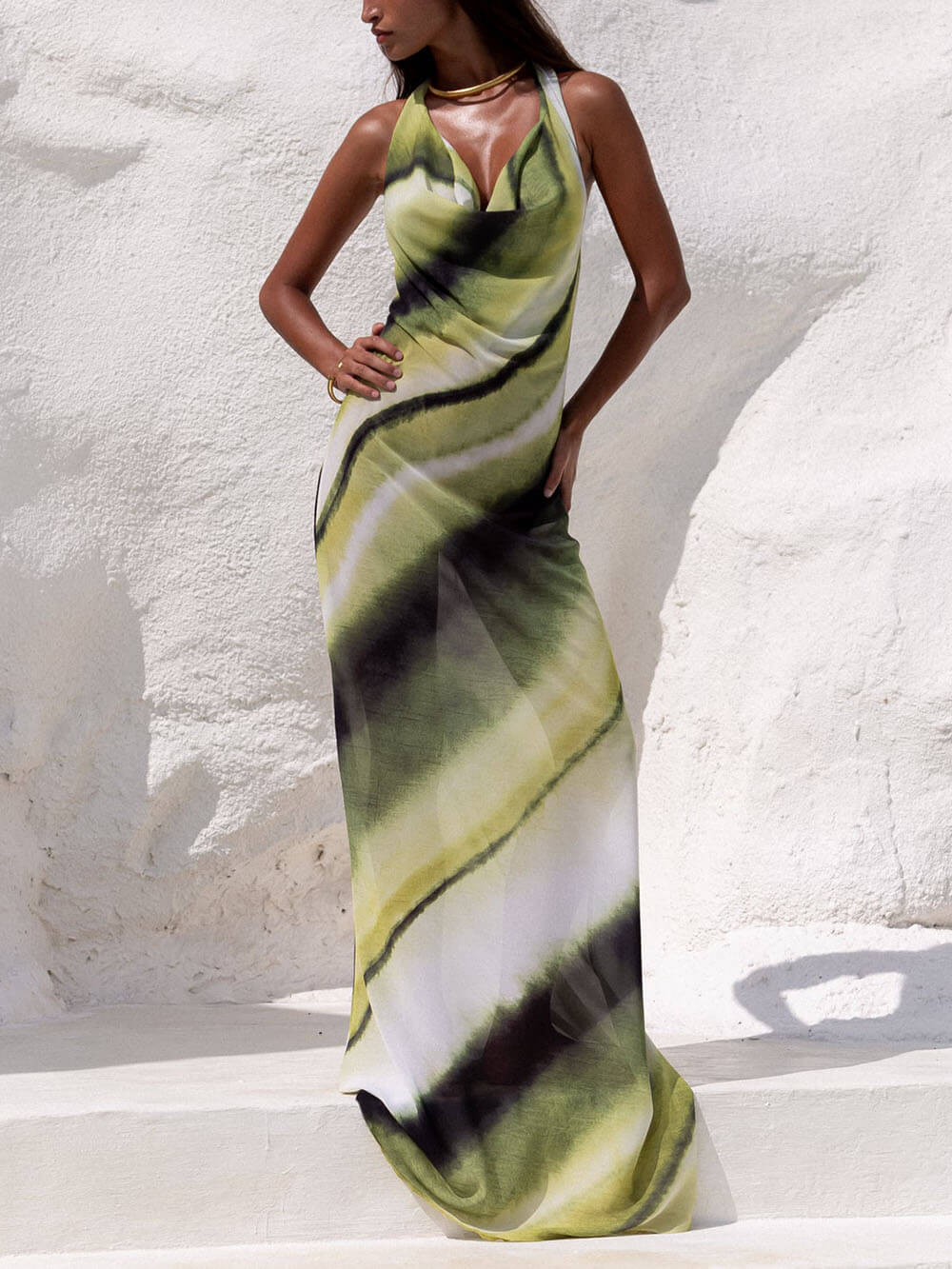 Lyanna™ | Halter Drape Maxi Dress