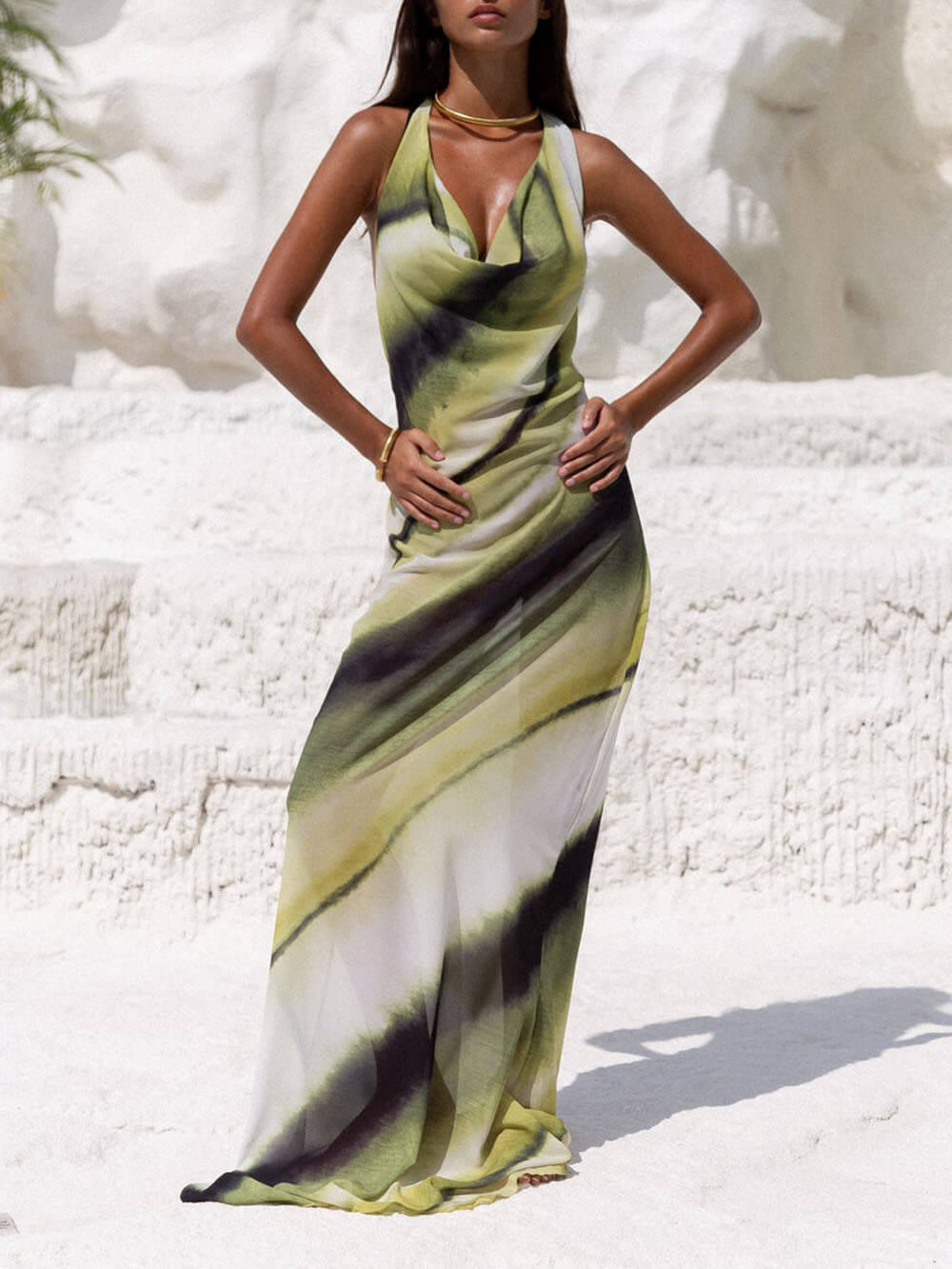 Lyanna™ | Halter Drape Maxi Dress