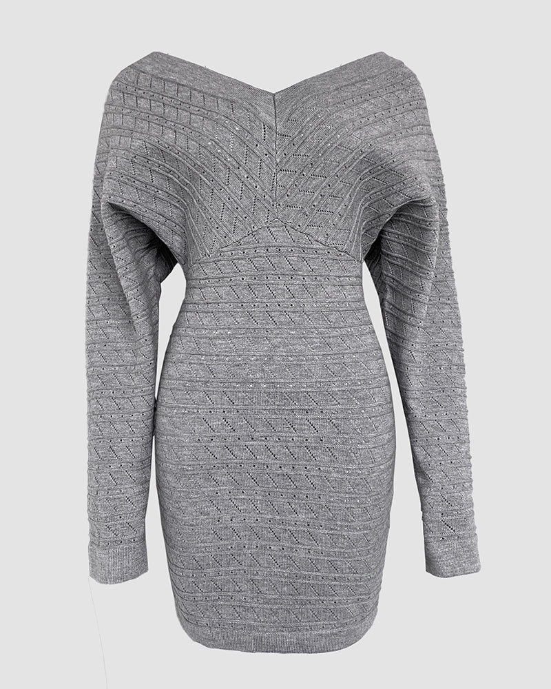 V-Neck Knit Dress