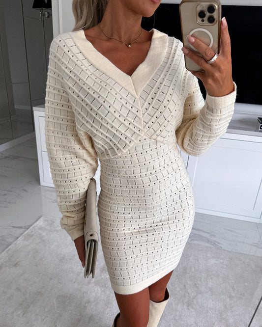V-Neck Knit Dress