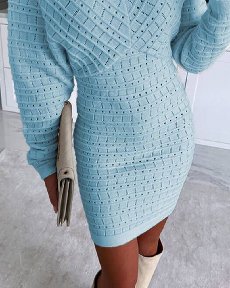 V-Neck Knit Dress