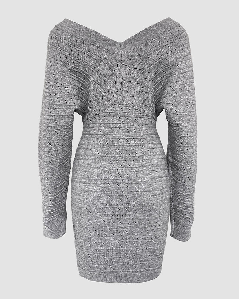 V-Neck Knit Dress