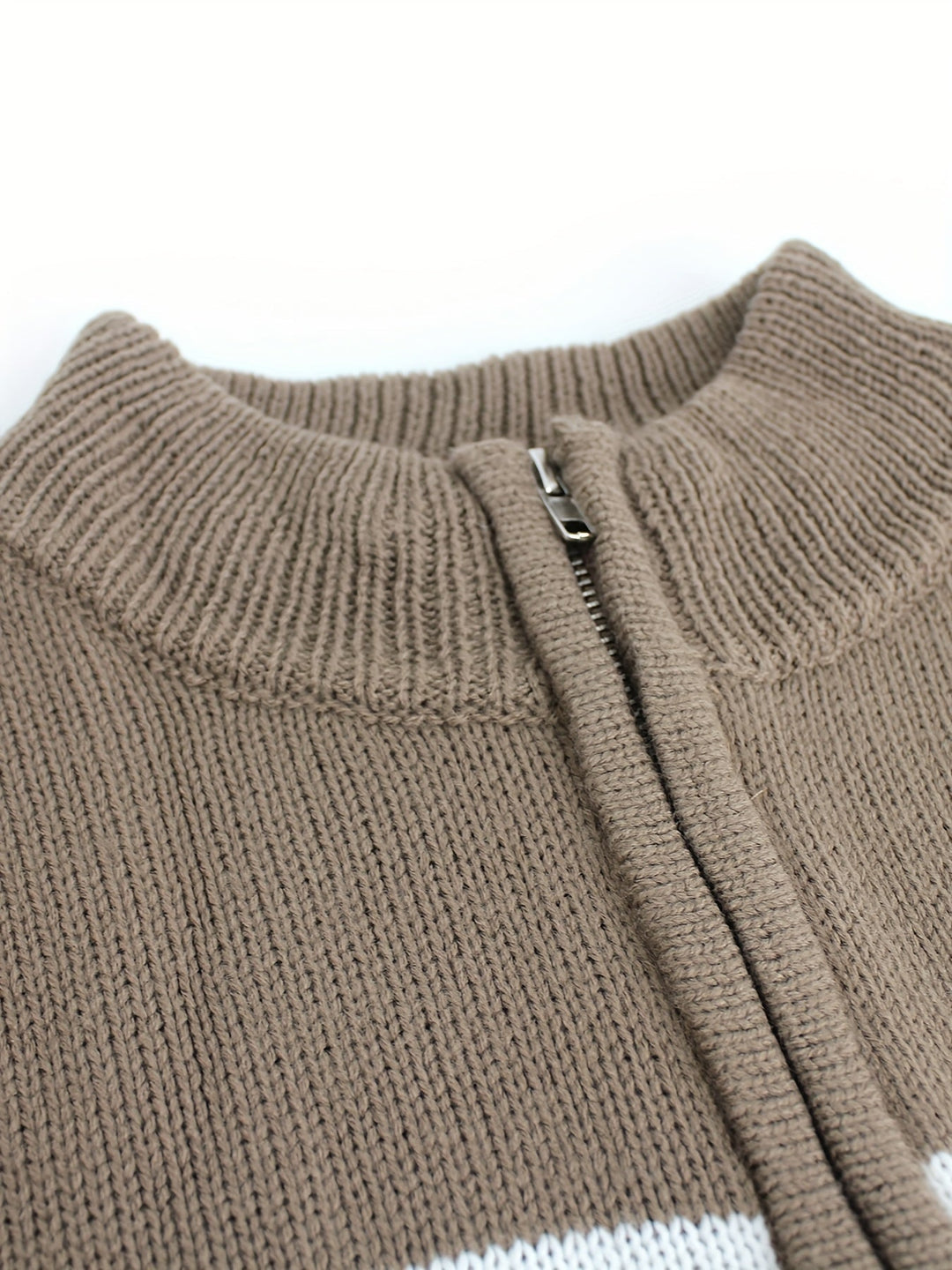 Erin | Striped Zipper Pullover Sweater