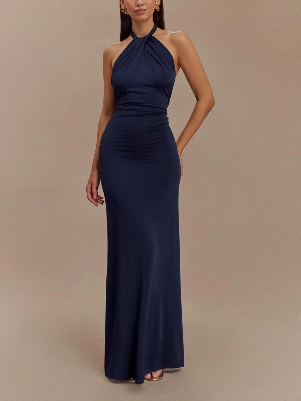 Aurelia™ | Sculpted Elegance Halter Gown