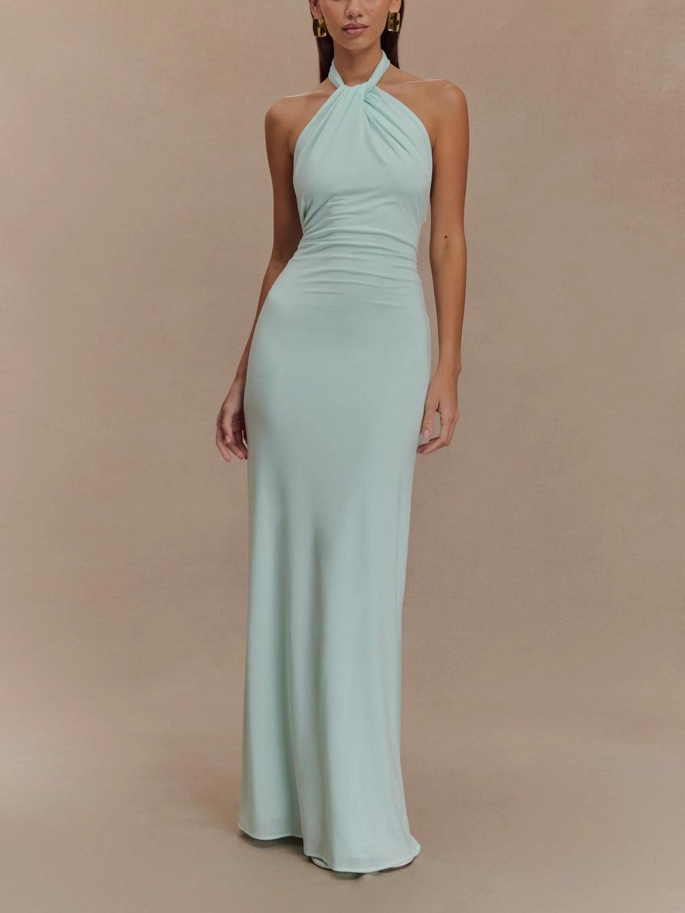 Aurelia™ | Sculpted Elegance Halter Gown