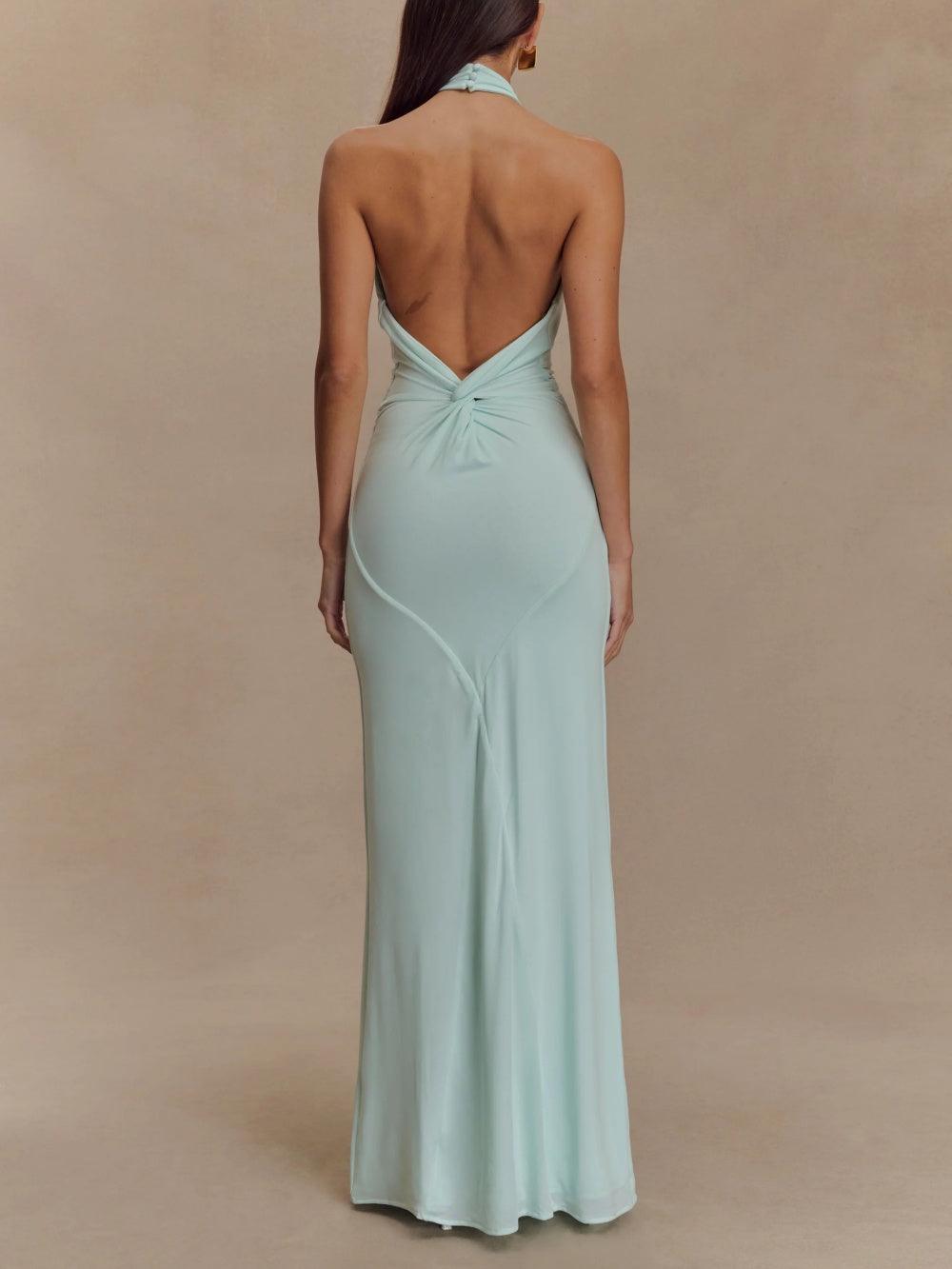 Aurelia™ | Sculpted Elegance Halter Gown