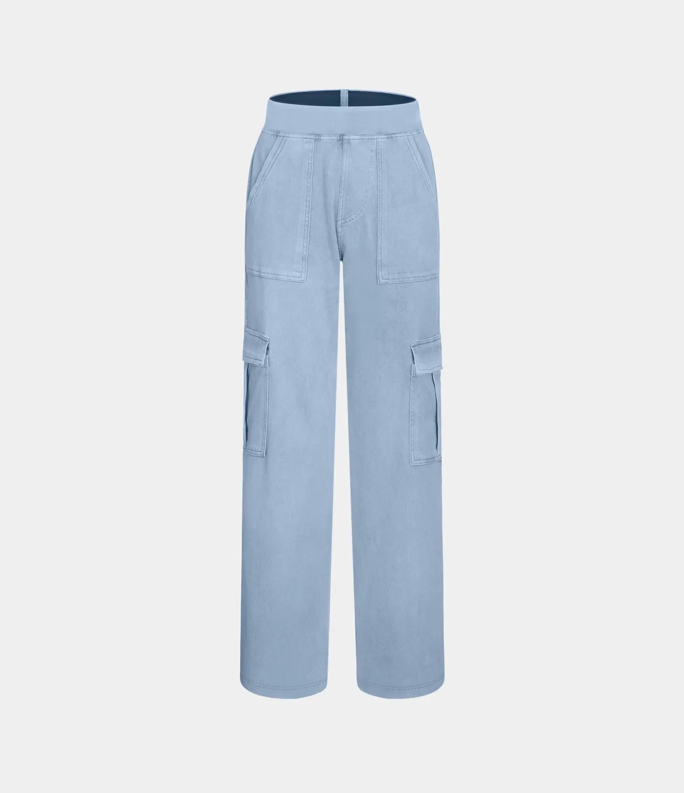 Ella | Elastische cargo broek met hoge taille