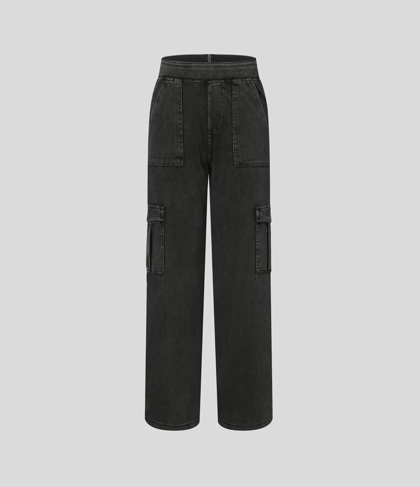 Ella | Elastische cargo broek met hoge taille