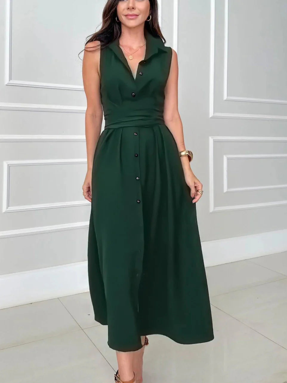 Isolde™ | Enchanté Wrap-Collar Midi Dress