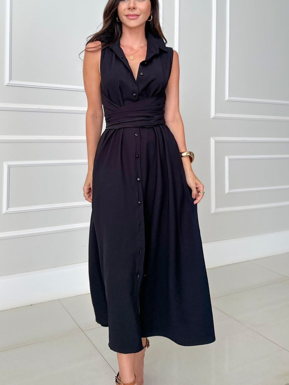 Isolde™ | Enchanté Wrap-Collar Midi Dress