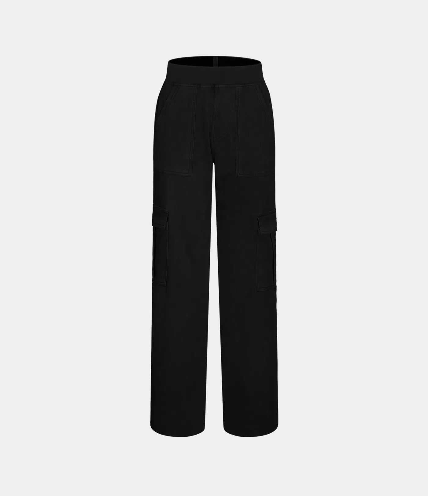 Ella | Elastische cargo broek met hoge taille