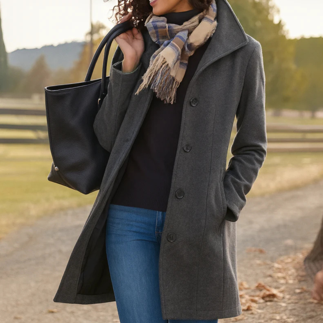 Amelia | Classic Coat with Elegant Buttons