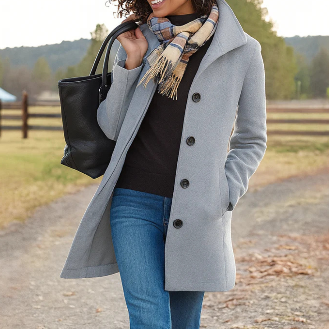 Amelia | Classic Coat with Elegant Buttons