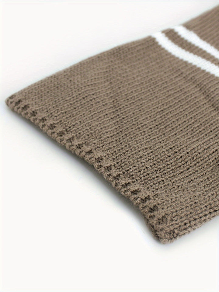 Erin | Striped Zipper Pullover Sweater