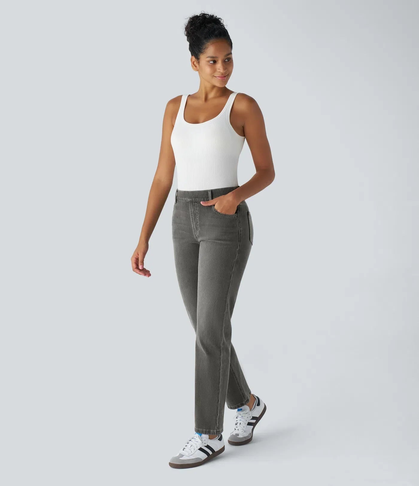Anna | Elastische broek met hoge taille