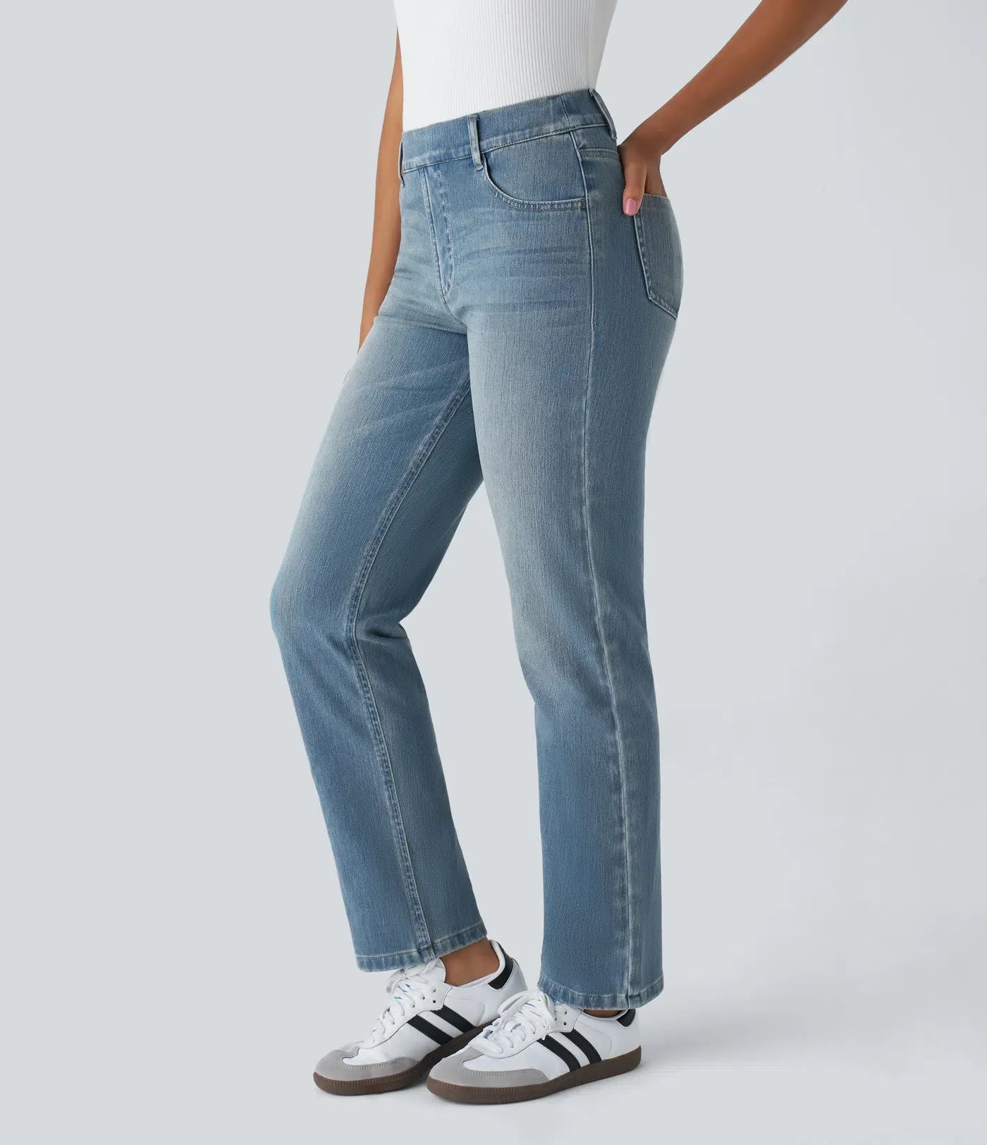 Anna | Elastische broek met hoge taille