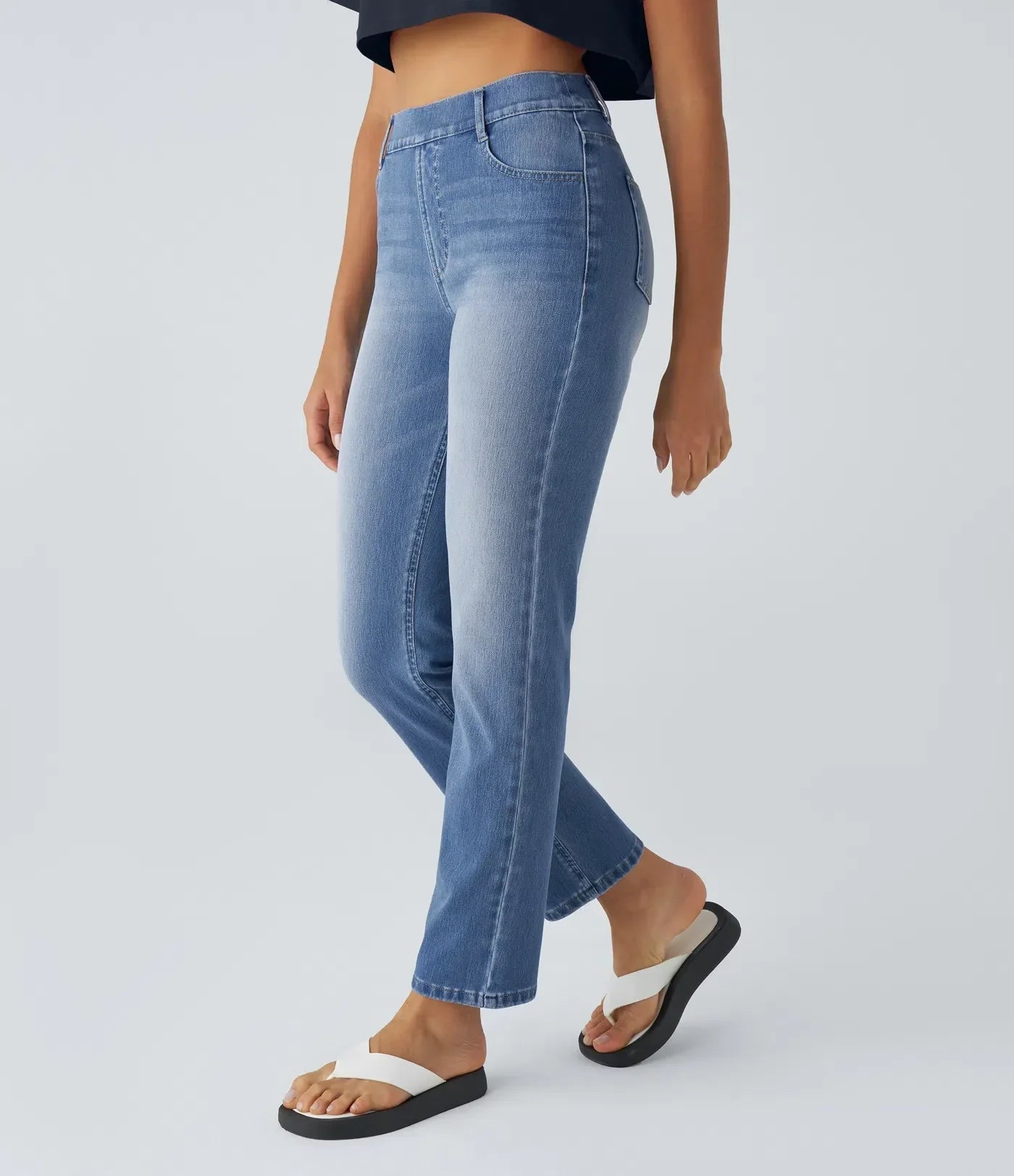 Anna | Elastische broek met hoge taille
