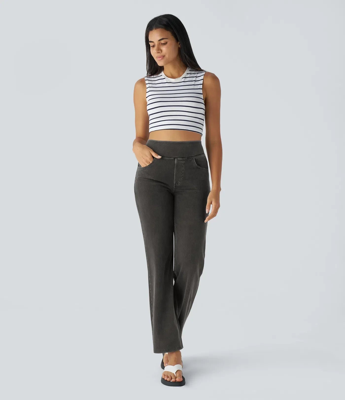 Mila | Elastische & Comfortabele Broek Met Hoge Taille