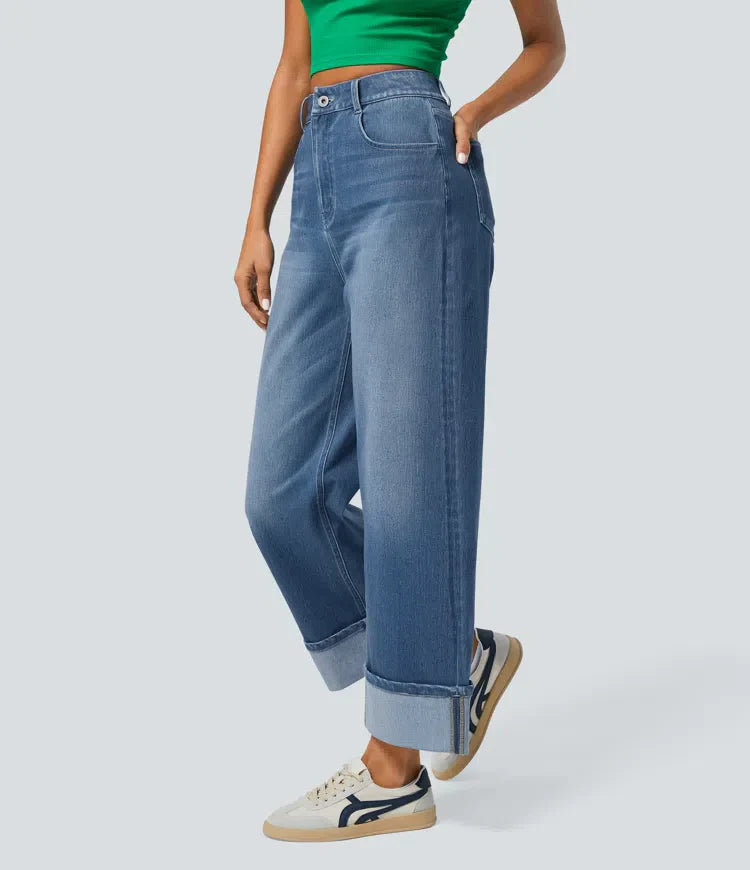 Lara | Wijde Jeans Met Hoge Taille