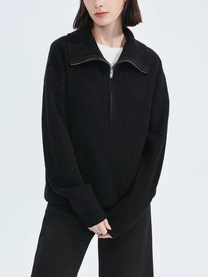 Ava | Zipper Front Casual Sweater
