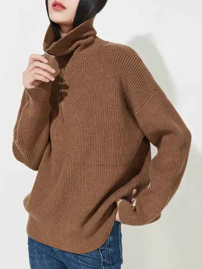 Ava | Zipper Front Casual Sweater