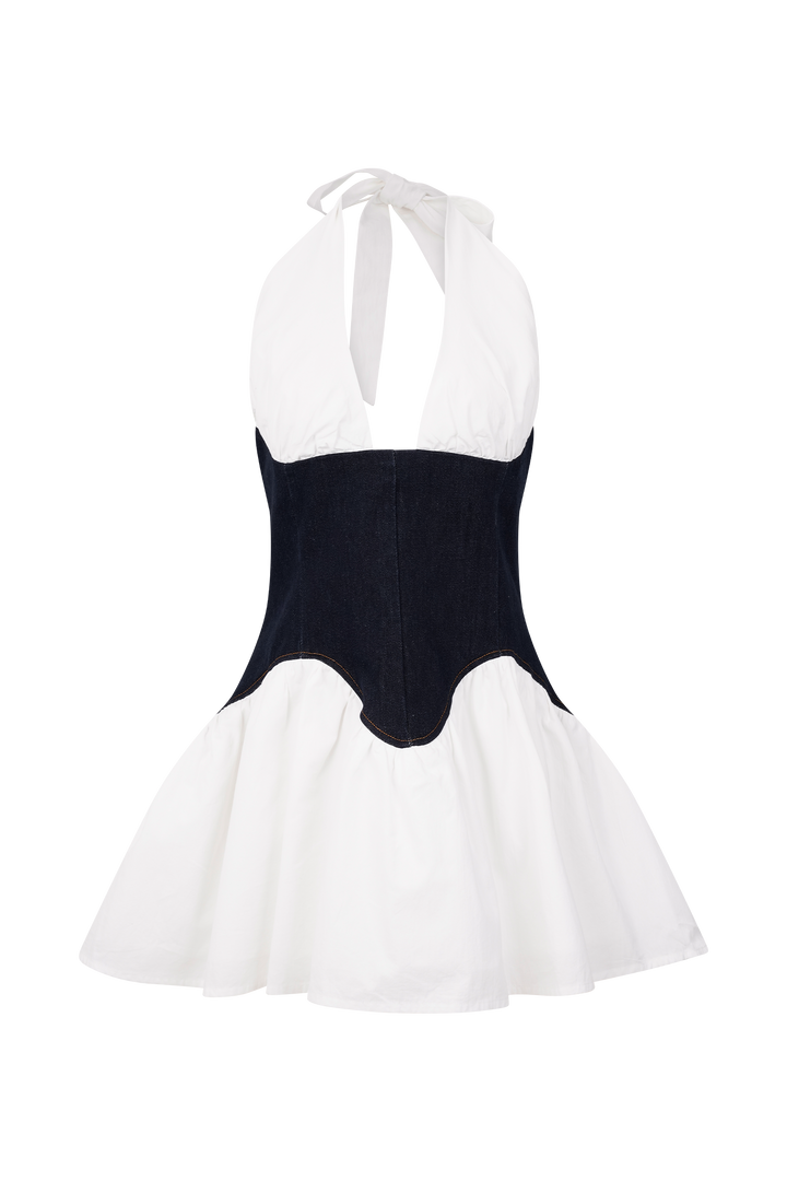 Merlyn Denim Cotton Mini Dress - Indigo Blue