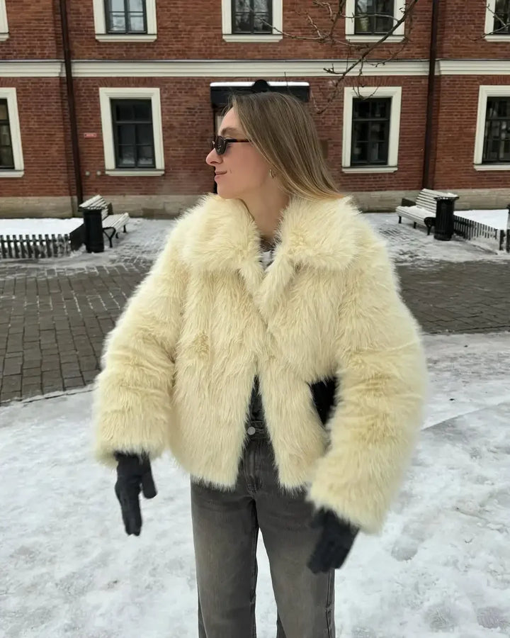 Yellow Faux-Fur Jacket