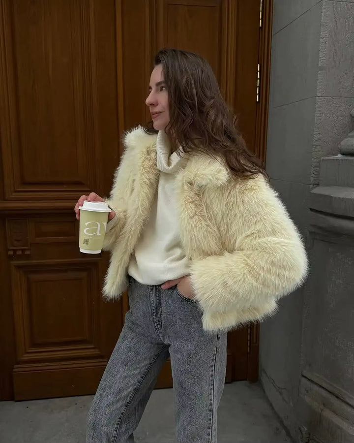 Yellow Faux-Fur Jacket