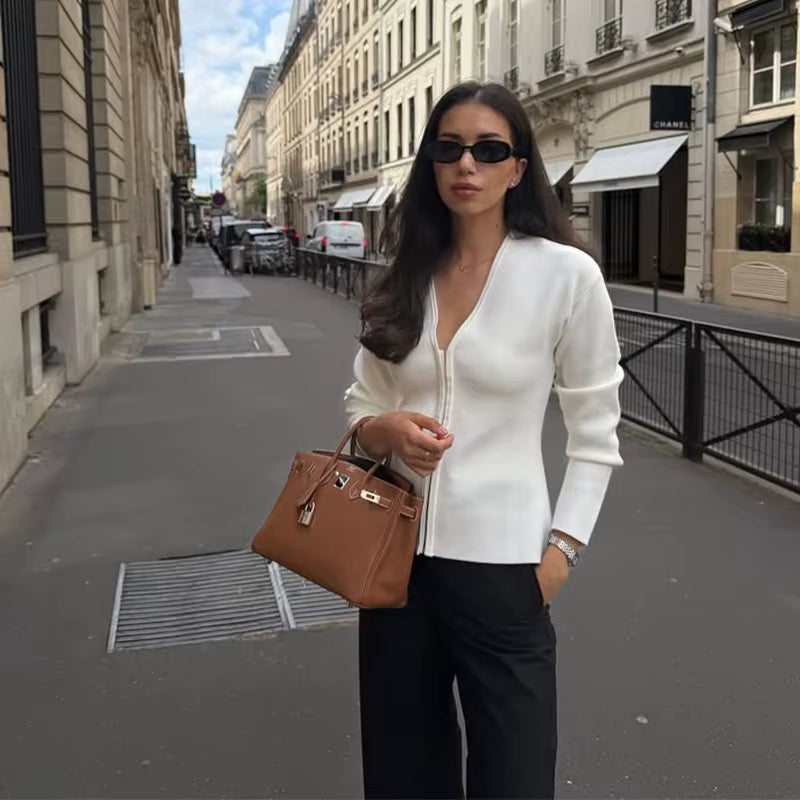 Slim Fit Cardigan With Zip