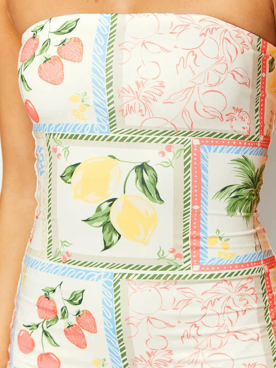 Summer Paradise Strapless Mini Dress