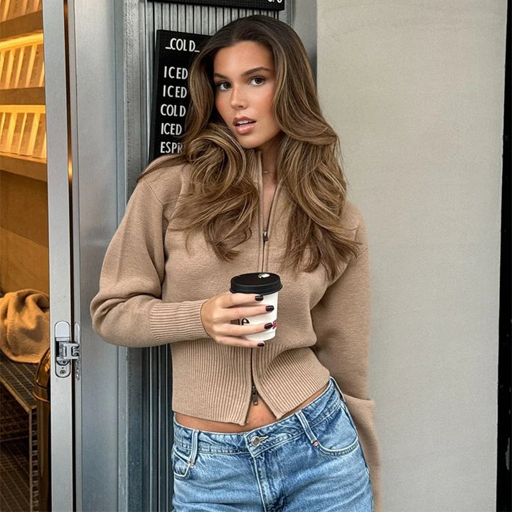 Slim Fit Cardigan With Zip