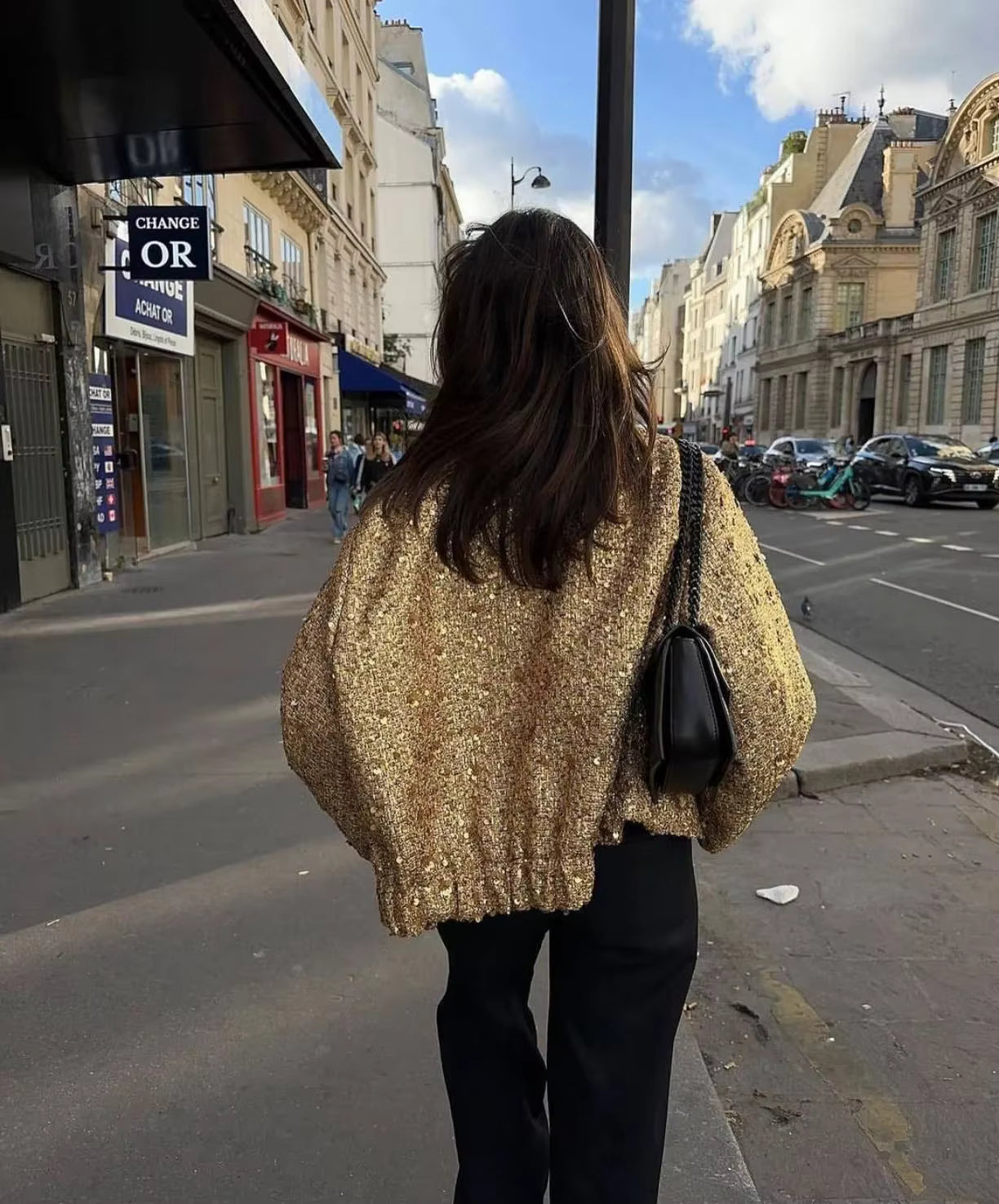 Sequined Glitter Bomber Jacket