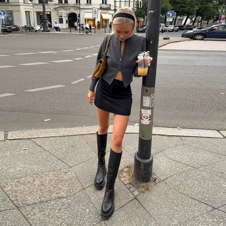 Slim Fit Cardigan With Zip