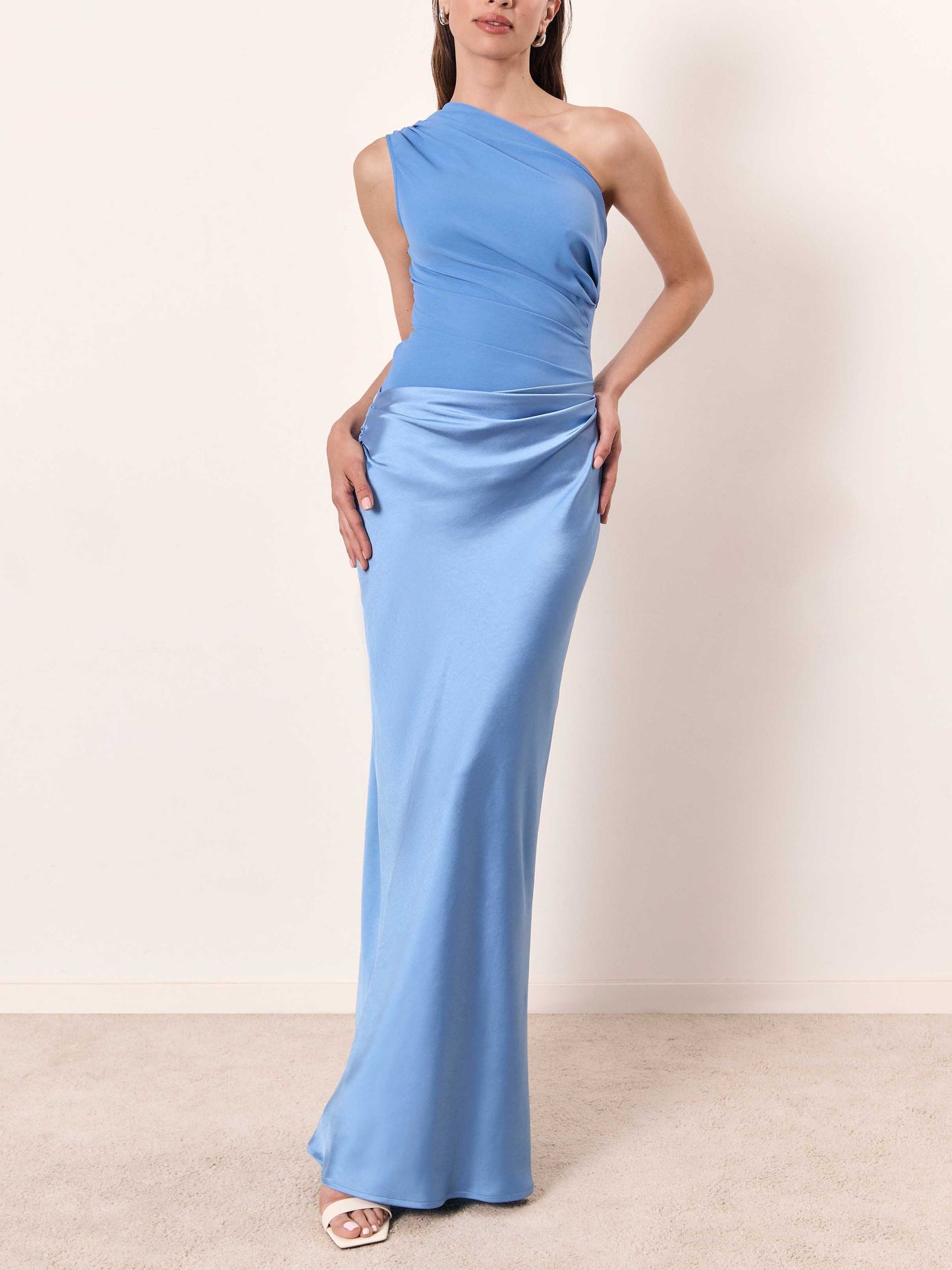 Noctura™ | Satin One-Shoulder Maxi Gown