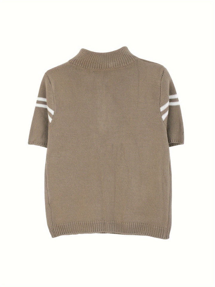 Erin | Striped Zipper Pullover Sweater