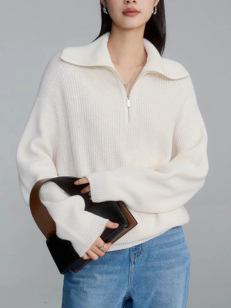 Ava | Zipper Front Casual Sweater